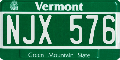 VT license plate NJX576