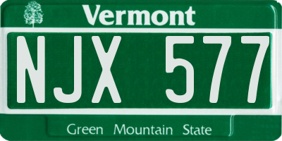 VT license plate NJX577