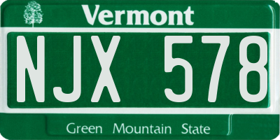 VT license plate NJX578
