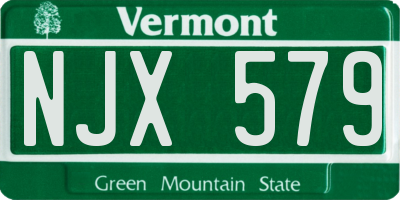 VT license plate NJX579