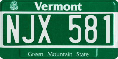VT license plate NJX581