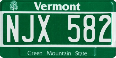 VT license plate NJX582