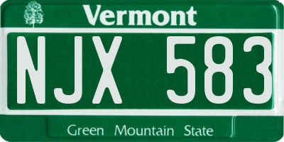 VT license plate NJX583