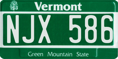 VT license plate NJX586