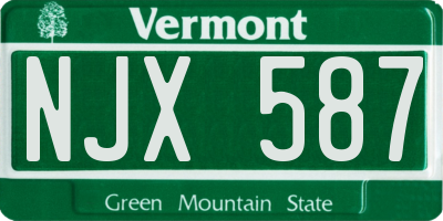 VT license plate NJX587