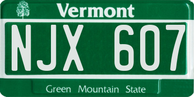 VT license plate NJX607
