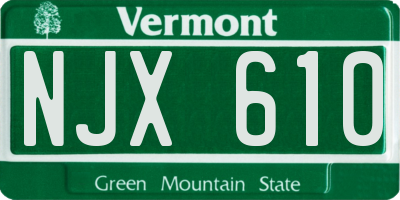 VT license plate NJX610