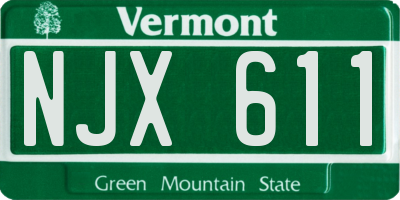 VT license plate NJX611
