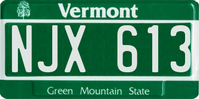 VT license plate NJX613
