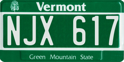 VT license plate NJX617