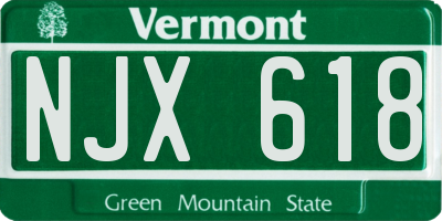 VT license plate NJX618