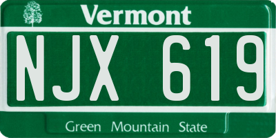 VT license plate NJX619