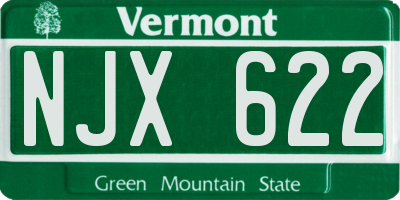 VT license plate NJX622