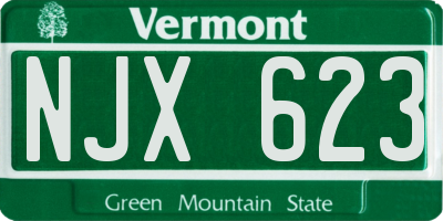 VT license plate NJX623