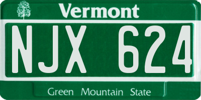VT license plate NJX624