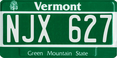 VT license plate NJX627