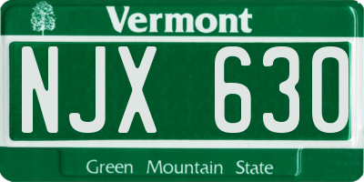 VT license plate NJX630