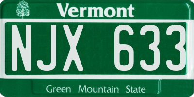 VT license plate NJX633