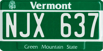 VT license plate NJX637