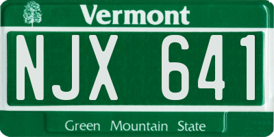 VT license plate NJX641