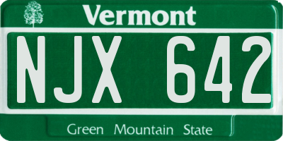 VT license plate NJX642