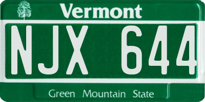 VT license plate NJX644