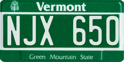 VT license plate NJX650
