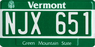VT license plate NJX651
