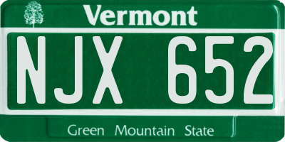 VT license plate NJX652