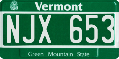 VT license plate NJX653