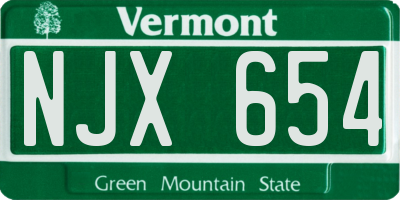 VT license plate NJX654