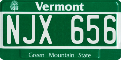 VT license plate NJX656