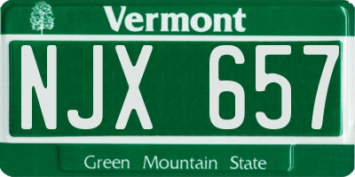 VT license plate NJX657