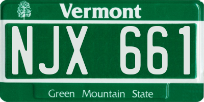 VT license plate NJX661