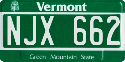 VT license plate NJX662