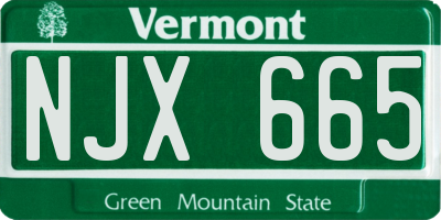 VT license plate NJX665
