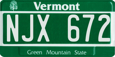 VT license plate NJX672