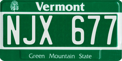 VT license plate NJX677