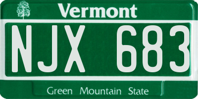 VT license plate NJX683