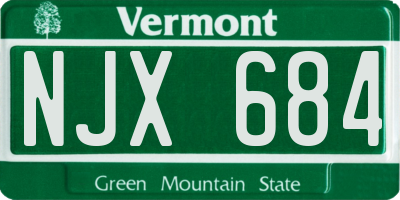 VT license plate NJX684