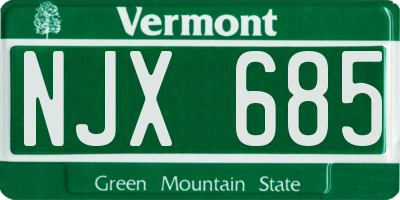 VT license plate NJX685
