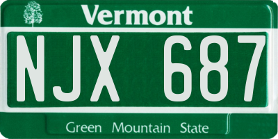VT license plate NJX687