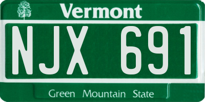 VT license plate NJX691