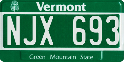 VT license plate NJX693