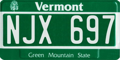 VT license plate NJX697
