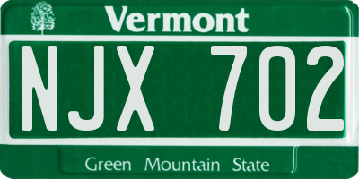 VT license plate NJX702