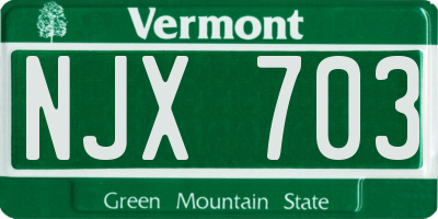 VT license plate NJX703