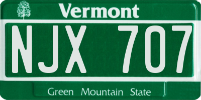 VT license plate NJX707