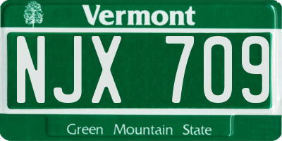 VT license plate NJX709