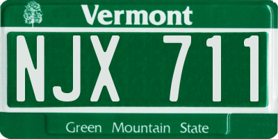 VT license plate NJX711